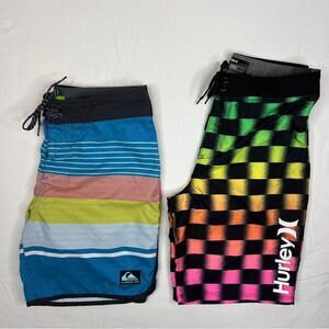 Hurley and Quiksilver Boys’ Board Shorts Size 14 Lot Of 2